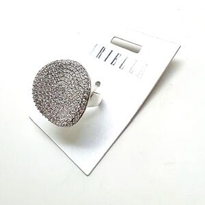 NWT ARIELLA  PAVE CONCEVE SILVER & CZ COCKTAIL RING
